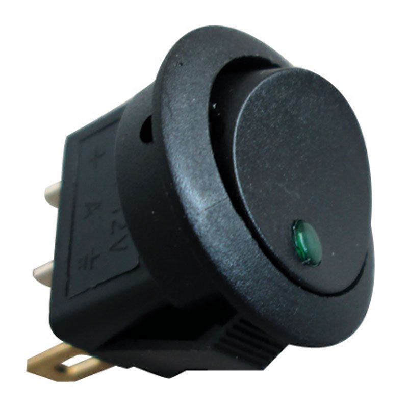 On-Off Rocker Switch (Green LED Dot)