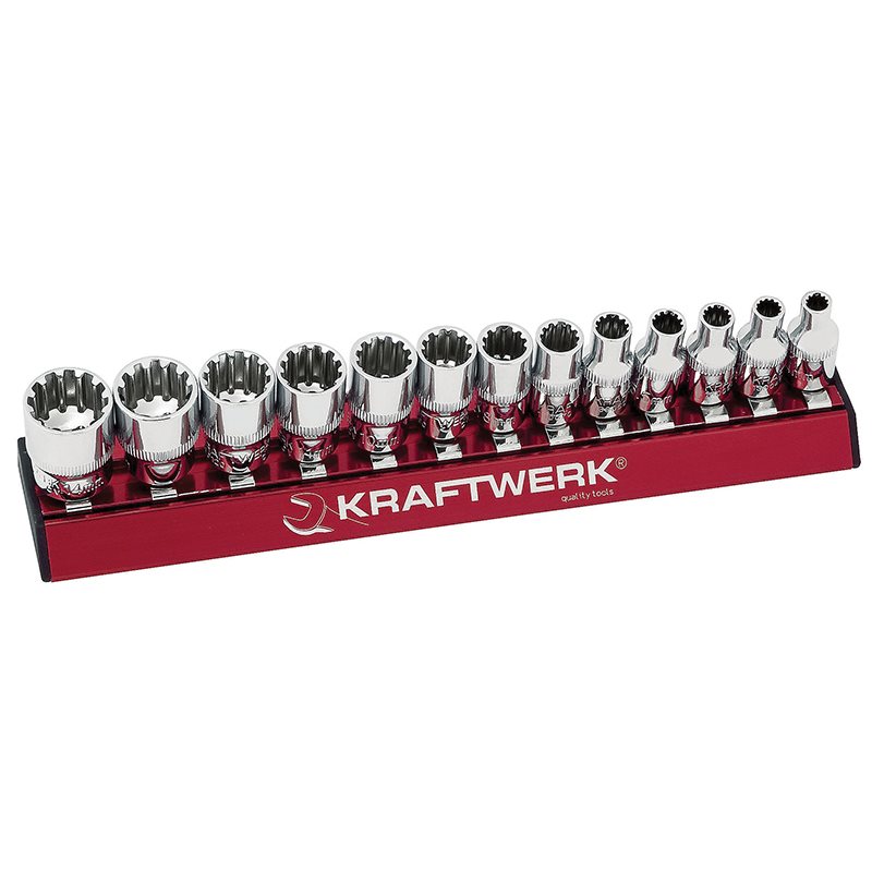 Kraftwerk Magnetic Rail Combi Socket Set 1/4” Drive 13 Pieces