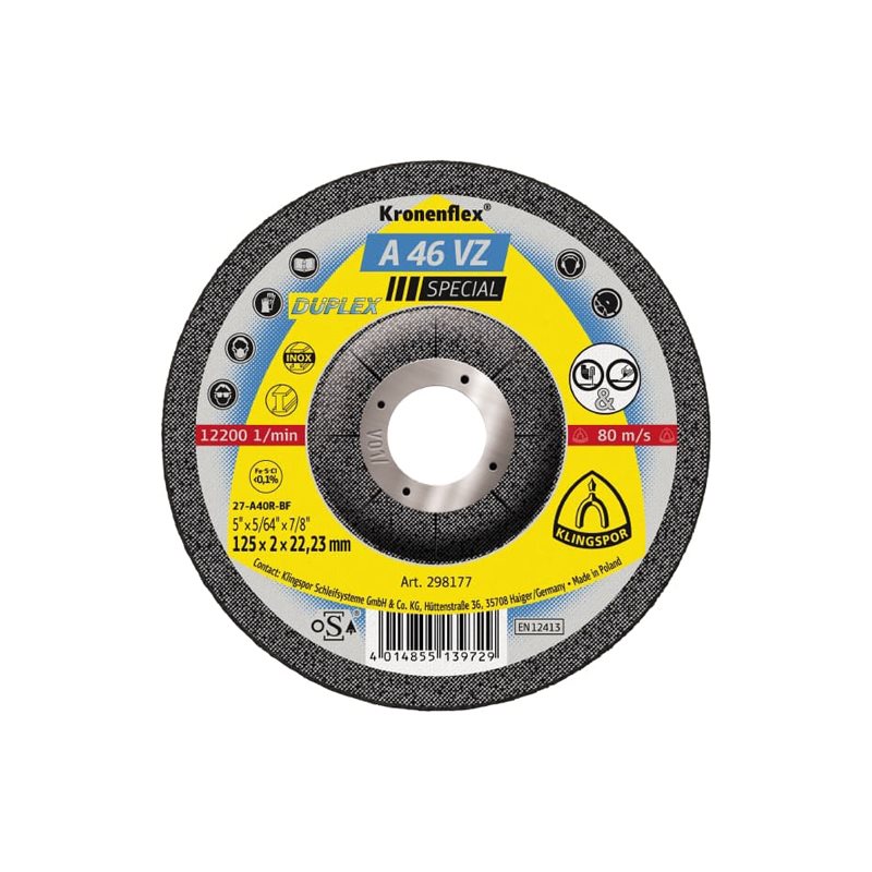 Klingspor Kronenflex® A  46 VZ Special Grinding Disc