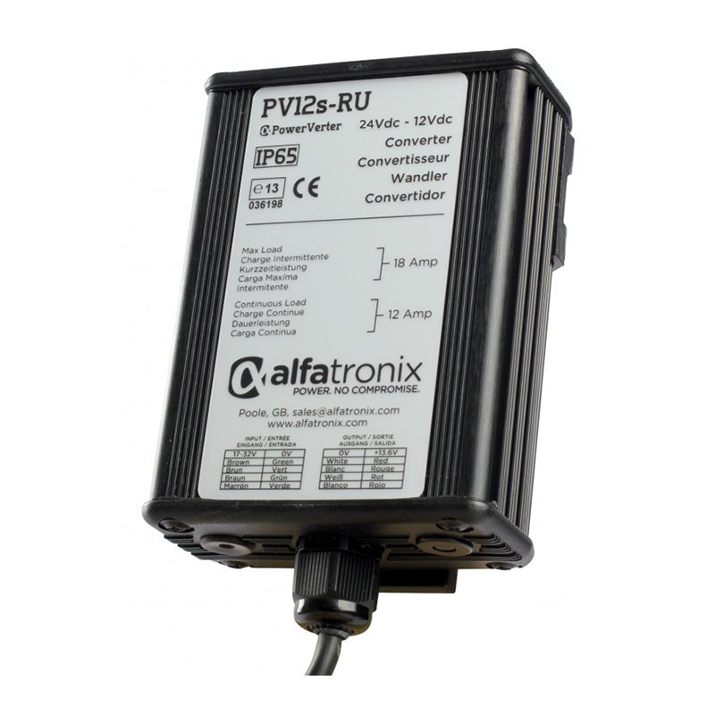 Alfatronix IP65 Ruggedised PowerVerter; 24 Vdc - 12 Vdc; 144 w