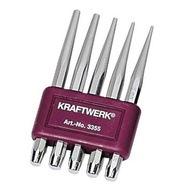 Kraftwerk Taper Centre Punch Set with Holder 5 Pieces