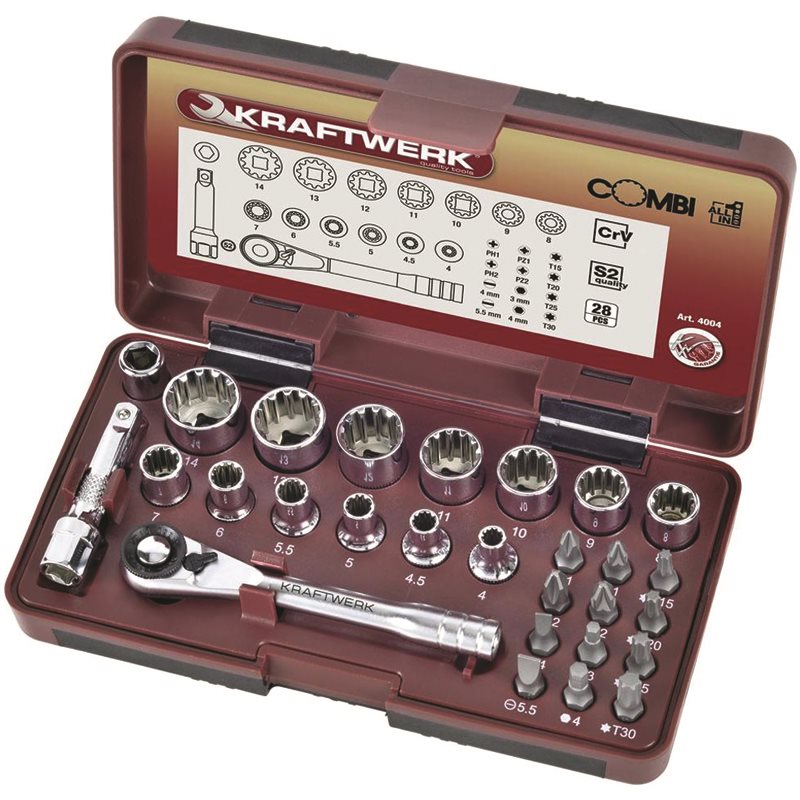 Kraftwerk ¼” COMBI Socket Wrench Set